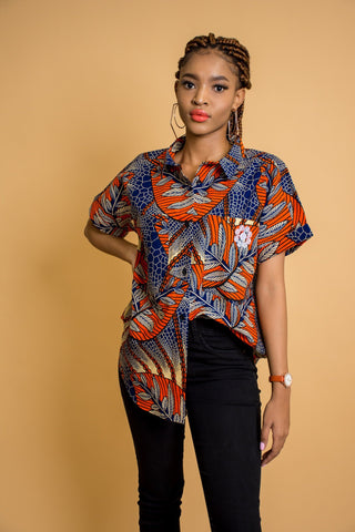 Ladies - MAKEDA  Oversized Shirt - Mutapa 