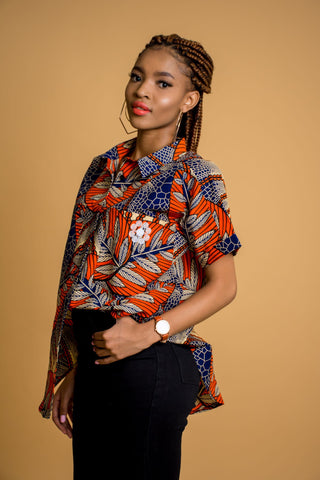 Ladies - MAKEDA  Oversized Shirt - Mutapa 