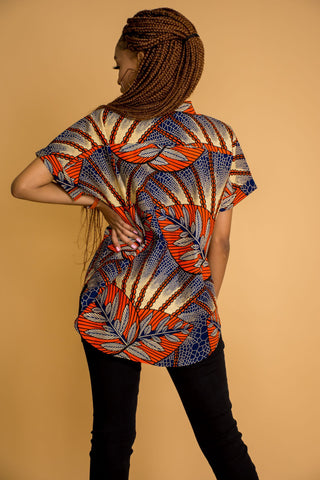 Ladies - MAKEDA  Oversized Shirt - Mutapa 