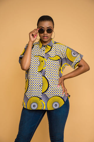 Ladies - Tshiamo Oversized Shirt - Mutapa 